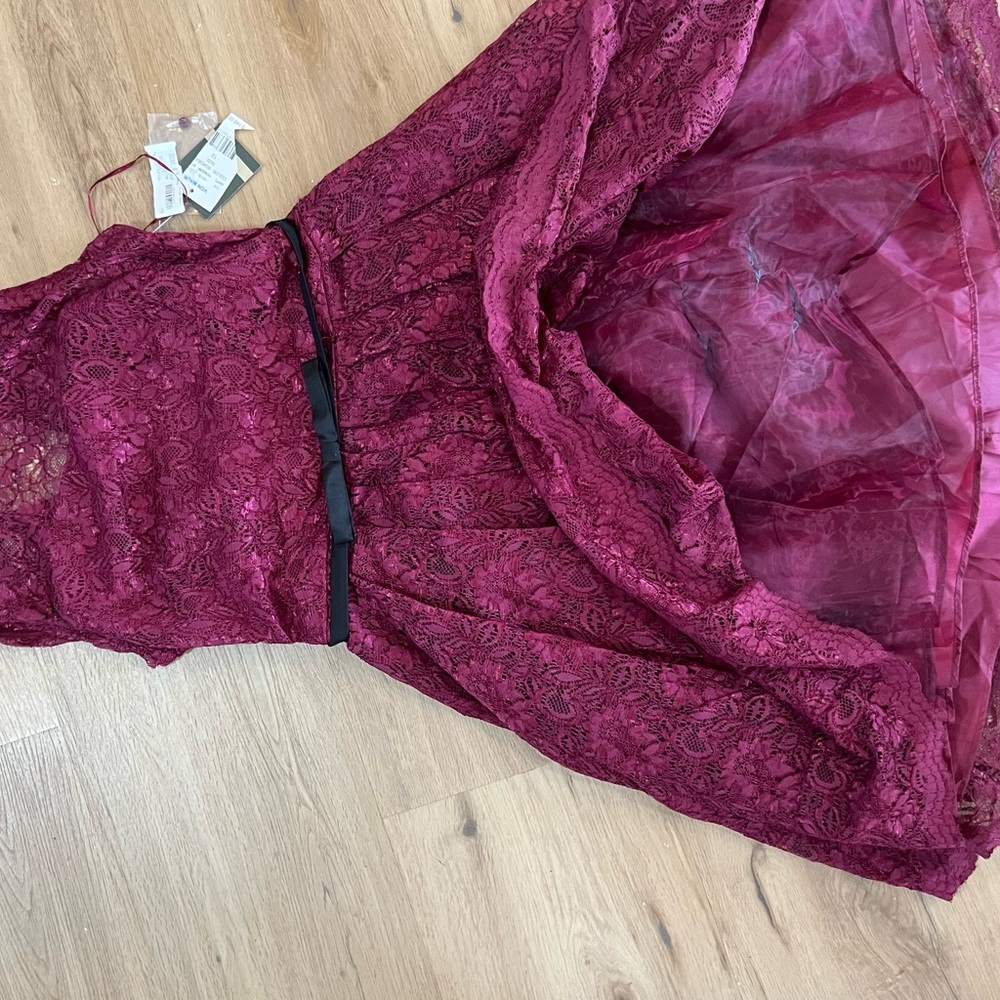 Elegant Lace Burgundy Timeless Dress